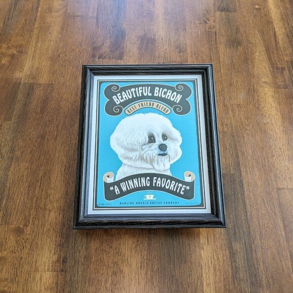 Bichon Frise Framed Retro Pets By Krista Brooks Art - Picture 3 of 8